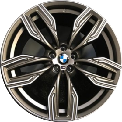 BMW 640i GT 2018-2019, 740e 2018-2019, 740i 2018-2020, 745e 2020, 750i 2018-2020, M760i 2017-2022 grey machined 20x8.5 aluminum wheels or rims. Hollander part number, OEM part number 36118047257.