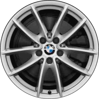 BMW X3 2018-2020, X4 2019-2020 powder coat silver 18x7 aluminum wheels or rims. Hollander part number 86349, OEM part number 36116880047.