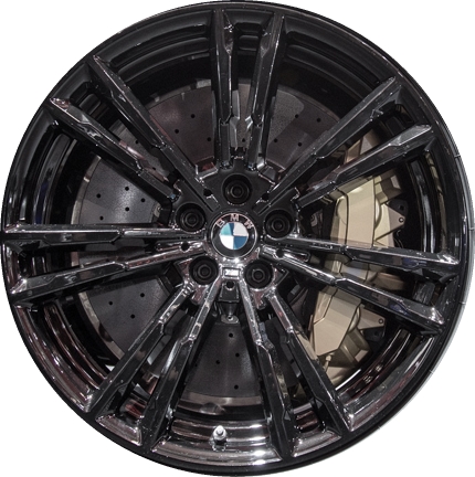 BMW M5 2018-2020 powder coat black 20x9.5 aluminum wheels or rims. Hollander part number ALY86388U45/86389, OEM part number 36117857077.