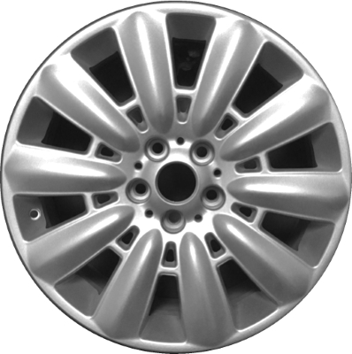 Mini Countryman 2018-2024 powder coat silver or black 18x7.5 aluminum wheels or rims. Hollander part number ALY86396U/86401, OEM part number 36116856033, 36116856034.