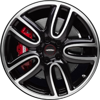 Mini Countryman 2018-2019 black machined 19x8 aluminum wheels or rims. Hollander part number ALY86398, OEM part number 36116856035.