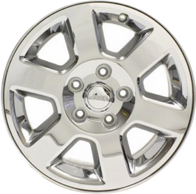 Jeep Commander 2006-2008 chrome clad 17x7.5 aluminum wheels or rims. Hollander part number ALY9066A, OEM part number Not Yet Known.