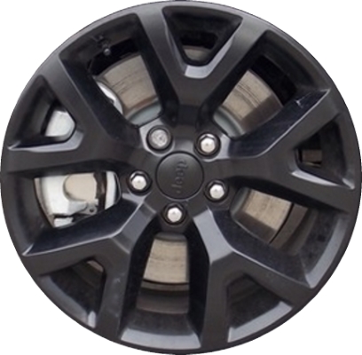 Jeep Cherokee 2014-2018 powder coat black 17x7.5 aluminum wheels or rims. Hollander part number ALY9144U45/9131, OEM part number Not Yet Known.