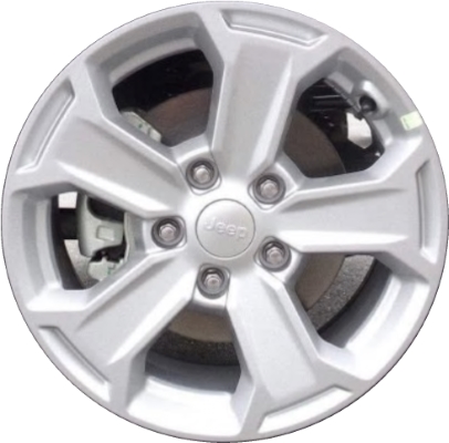 Jeep Wrangler 2017, Wrangler JK 2018 powder coat silver 17x7.5 aluminum wheels or rims. Hollander part number 9195U20, OEM part number Not Yet Known.