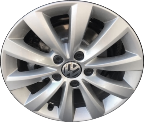 Volkswagen Beetle 2012-2019, Passat 2012-2015 powder coat silver 16x6.5 aluminum wheels or rims. Hollander part number 69927, OEM part number 5616010258Z8.