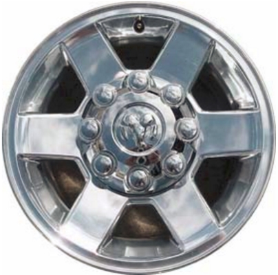 Dodge Ram 2500 2010-2013, Ram 3500 SRW 2010-2013 polished 17x8 aluminum wheels or rims. Hollander part number 2383, OEM part number Not Yet Known.