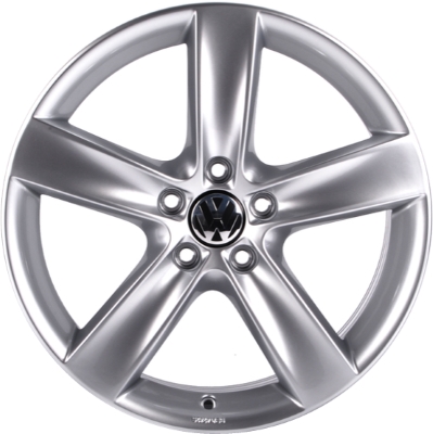 Volkswagen Golf 2010-2016, Golf GTI 2006-2014, Jetta 2005-2016, Jetta GLI 2006-2016, Rabbit 2006-2009 powder coat hyper silver 18x7.5 aluminum wheels or rims. Hollander part number 98120/180140, OEM part number 5K007149888Z.