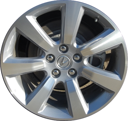 Acura ZDX 2010-2013 silver machined 19x8.5 aluminum wheels or rims. Hollander part number ALY71795U10.LS22, OEM part number 42700SZNA02.