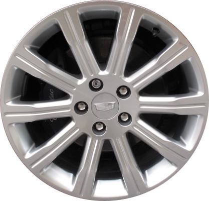 Cadillac ATS 2015-2018 powder coat hyper silver 18x8 aluminum wheels or rims. Hollander part number ALY4705U77, OEM part number Not Yet Known.