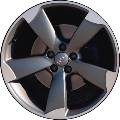 Audi A3 2009-2013 charcoal machined 18x7.5 aluminum wheels or rims. Hollander part number ALY58905, OEM part number 8P0601025BS.