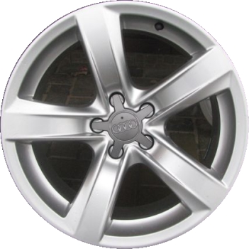 Audi A5 2014-2018 powder coat hyper silver 18x8.5 aluminum wheels or rims. Hollander part number ALY58959, OEM part number 8T0601025CE.