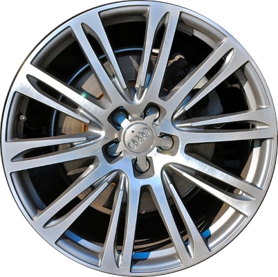 Audi A7 2016-2018, A8 2011-2015 grey machined 20x9 aluminum wheels or rims. Hollander part number 58982/58871, OEM part number 4H0601025BP, 4H0601025N.