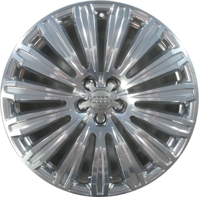 Audi A8 2014-2018 polished 20x9 aluminum wheels or rims. Hollander part number ALY58961U80, OEM part number 4H0601025CL.