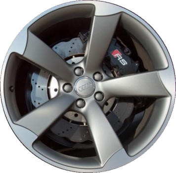 Audi A5 2015-2018, S5 2013-2017 grey machined 19x9 aluminum wheels or rims. Hollander part number 58914U30/58958, OEM part number 8T0601025CD, 8T0601025BE.