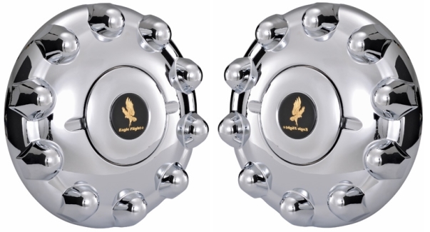 Set of 2, JTC1033F Peterbilt 200, 300, 500 Series Front Axle Covers