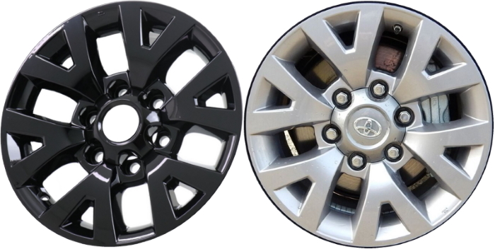 Toyota Tacoma 2016-2019 Black, 6 Y-Spoke, Plastic Hubcaps, Wheel Covers, Wheel Skins, Imposters. Fits 16 Inch Alloy Wheel Pictured to Right. Part Number IMP-445BLK.