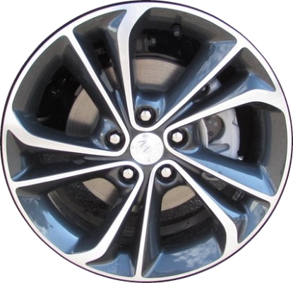 Buick Encore GX 2020-2023, Envista 2024 black machined 18x7.5 aluminum wheels or rims. Hollander part number ALY14005U45, OEM part number 42607484.