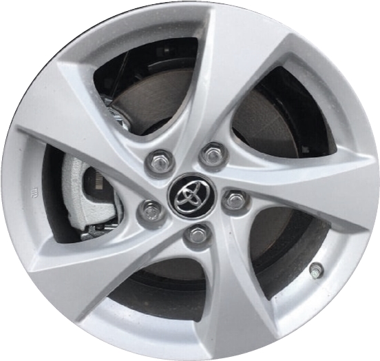 Toyota C-HR 2018-2019 powder coat silver 17X6.5 aluminum wheels or rims. Hollander part number ALY75223, OEM part number 42611F4030.