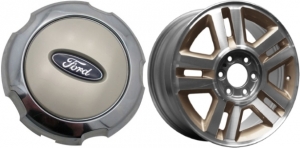 C3559T Ford F-150 OEM Center Cap Chrome/Tan #5L3Z1130BA