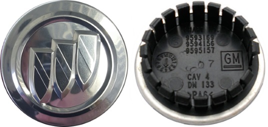 Buick LaCrosse Allure Wheel Center Cap Silver,Logo in brown OEM part# 9595038 