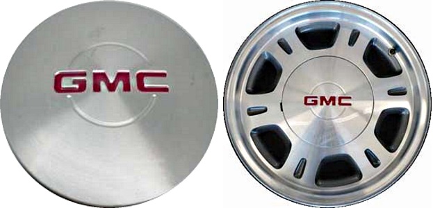 C5077 GMC Safari, Sierra, Yukon OEM Center Cap w/ Red Emblem #15040220
