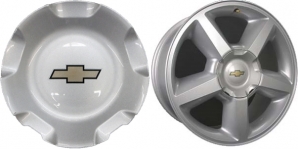 C5308S Chevrolet Avalanche, Silverado, Suburban, Tahoe OEM Silver Center Cap #9597681