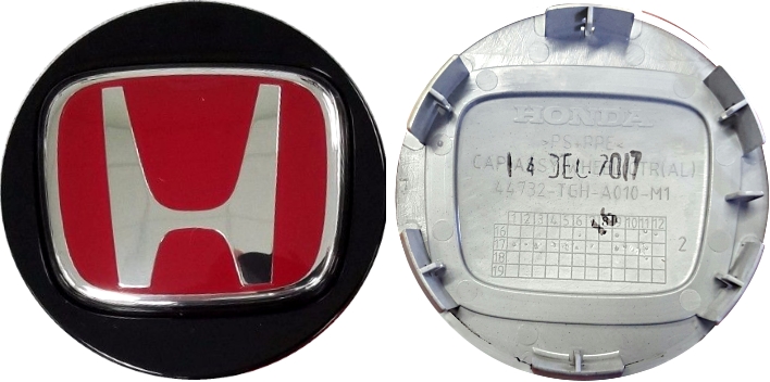 C Honda Civic OEM Black/Red Center Cap #TGHA