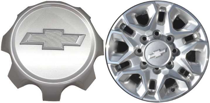 C5959 Chevrolet Silverado 2500, 3500 SRW Silver OEM Center Cap #23378321