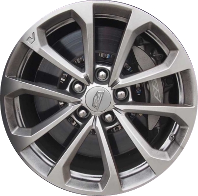 Cadillac ATS-V 2016-2019 powder coat silver 18x9 aluminum wheels or rims. Hollander part number ALY4766U20/4767, OEM part number 22942955.