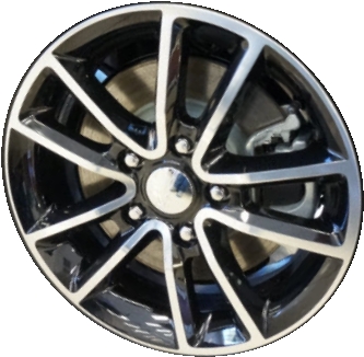 Dodge Grand Caravan 2014-2019, Journey 2017-2019 black polished 17x6.5 aluminum wheels or rims. Hollander part number 2399U90.LB01, OEM part number Not Yet Known.
