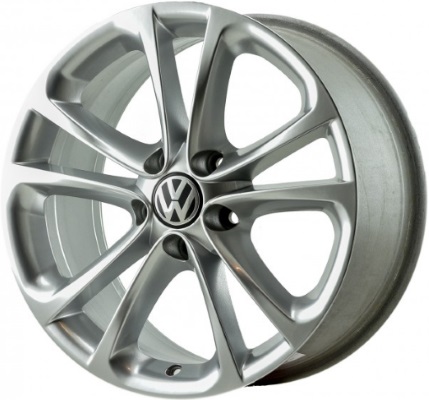 Volkswagen CC 2009-2017 powder coat hyper silver 17x8 aluminum wheels or rims. Hollander part number ALY69888, OEM part number 3C8601025K88Z.