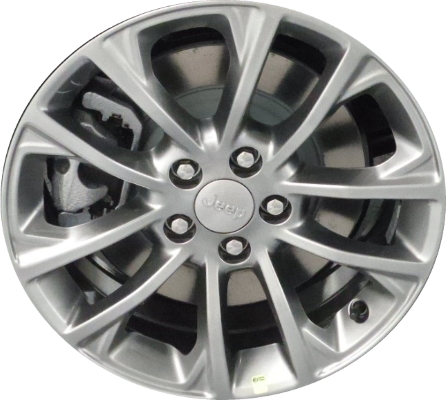 Jeep Cherokee 2019-2022 powder coat hyper grey 17x7 aluminum wheels or rims. Hollander part number ALY9201U78/9202, OEM part number 6BG71DD5AB.