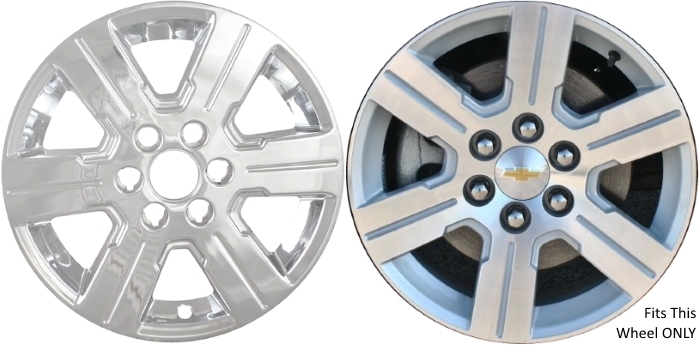 Chevrolet Traverse 2009-2015 Chrome, 6 Spoke, Plastic Hubcaps, Wheel Covers, Wheel Skins, Imposters. ONLY Fits 18 Inch Alloy Wheel Pictured. Part Number IMP-376X.