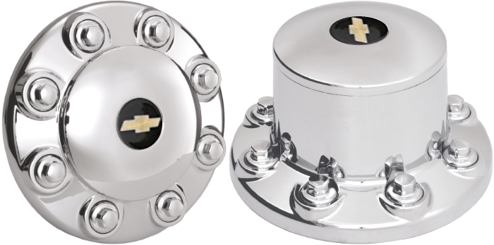 Set of 4, JGM822T Chevrolet Silverado 4500HD, 5500HD, 6500HD Chrome Axle Cover Set