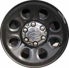 Chevrolet Suburban 1500 2007-2014, Tahoe 2007-2014 powder coat black 17x7.5 steel wheels or rims. Hollander part number STL8074, OEM part number 9596468.