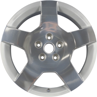 Chevrolet Cobalt 2006-2010 silver polished 17x7 aluminum wheels or rims. Hollander part number ALY5215U90.LS08, OEM part number 9595090.