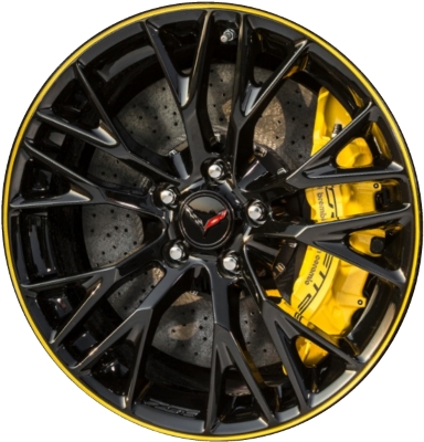 ALY5740U60/5743 Chevrolet Corvette Z06 Wheel Black/Yellow Stripe #23347216