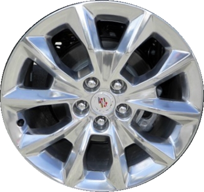 Cadillac CTS 2014-2019 polished 19x8.5 aluminum wheels or rims. Hollander part number ALY4751A80, OEM part number 19302646.