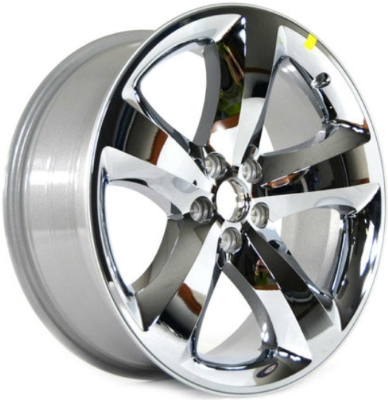 Dodge Challenger 2011-2014, Charger RWD 2011-2014 chrome clad 20x8 aluminum wheels or rims. Hollander part number 2411/2424, OEM part number 1NQ47SZ0AD, 1NQ47SZ0AA, 1NQ47SZ0AC.
