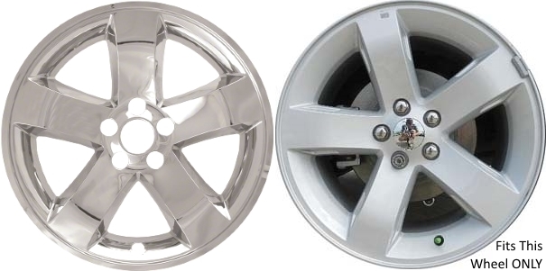 Dodge Challenger 2008-2014, Dodge Charger RWD 2006-2010, Dodge Magnum RWD 2005-2008 Chrome, 5 Spoke, Plastic Hubcaps, Wheel Covers, Wheel Skins, Imposters. ONLY Fits 18 Inch Alloy Wheel Pictured. Part Number IMP-355XN.