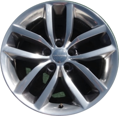 Dodge Charger RWD 2015-2017 grey polished 18x7.5 aluminum wheels or rims. Hollander part number ALY2543U91, OEM part number Not Yet Known.