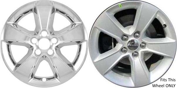 Dodge Charger RWD 2011-2014 Chrome, 5 Spoke, Plastic Hubcaps, Wheel Covers, Wheel Skins, Imposters. ONLY Fits 17 Inch Alloy Wheel Pictured. Part Number IMP-7000P/352X.