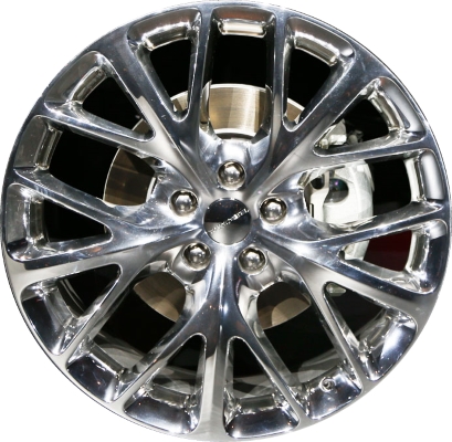 Dodge Durango 2014-2018 polished 20x8 aluminum wheels or rims. Hollander part number ALY9129U80/2589, OEM part number Not Yet Known.