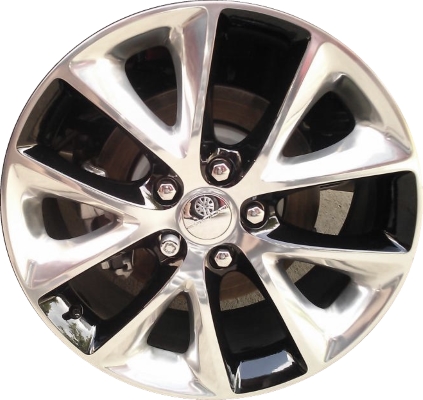 Dodge Durango 2014-2018 black polished 20x8 aluminum wheels or rims. Hollander part number ALY2496U90, OEM part number Not Yet Known.