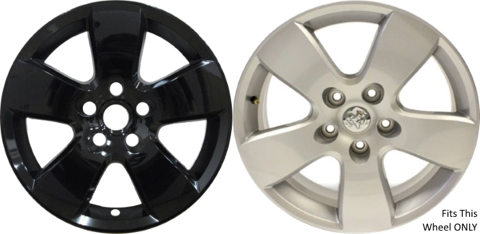 Dodge Ram 1500 2009-2012 Black, 5 Spoke, Plastic Hubcaps, Wheel Covers, Wheel Skins, Imposters. ONLY Fits 20 Inch Alloy Wheel Pictured. Part Number IMP-2236GB.