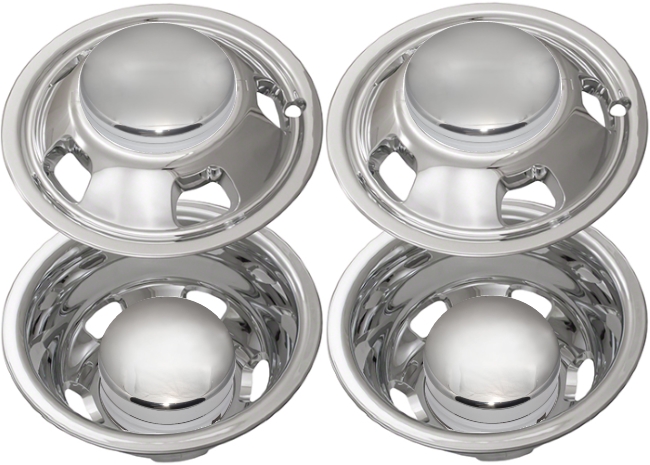 Set of 8, CCIN8010HH Dodge Ram 3500 DRW Chrome Replica 17 Inch Liners w/ Replica Center Caps