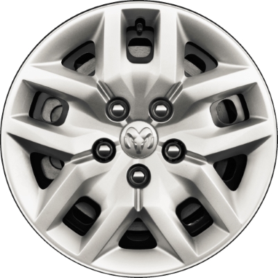 Dodge Caravan C/V 2014-2015, Dodge Grand Caravan 2014-2016, Dodge Ram C/V Tradesman 2014-2015, Plastic 10 Spoke, Single Hubcap or Wheel Cover For 17 Inch Steel Wheels. Hollander Part Number H8046A.