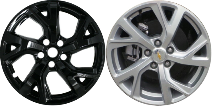 4 2012 CHEVY EQUINOX 17" BLACK WHEEL LINERS HUBCAPS SKINS WITH CENTER CAP 