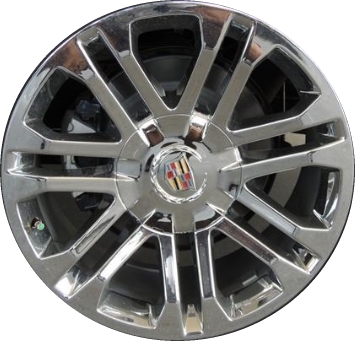 Cadillac Escalade 2015-2020 chrome 20x9 aluminum wheels or rims. Hollander part number ALY4737, OEM part number 20997833, 84341232.