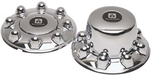 Set of 4, C110203 Ford F-450, F-550, E-550 Replica Chrome Axle Covers/Center Caps